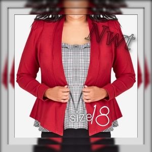 Plus Size 18 City Chic Red Lust Blazer M